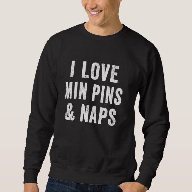 I Liebe Min Buttone und Nickerchen Hund Lover Mini Sweatshirt (Vorderseite)