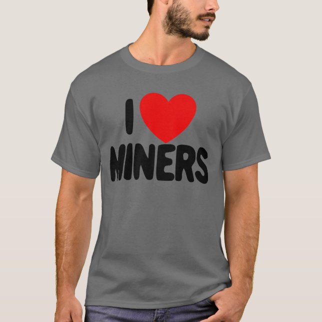 I Liebe Miners Red Heart Funny Mining Gamer Miners T-Shirt (Vorderseite)