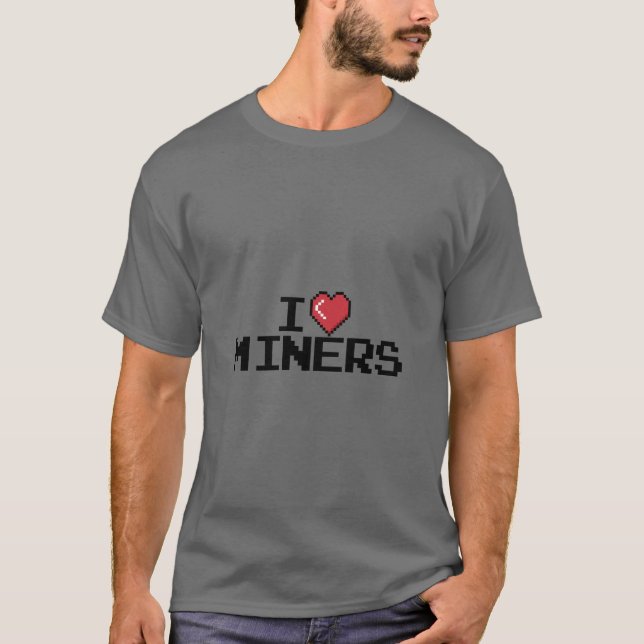 I Liebe Miners Red Heart Funny Mining Gamer Miners T-Shirt (Vorderseite)