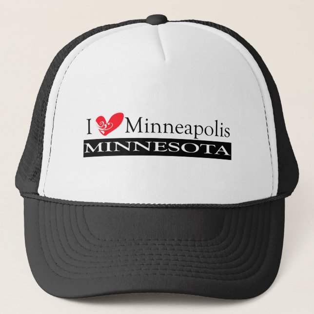 I Liebe Minneapolis Minnesota Truckerkappe (Vorderseite)