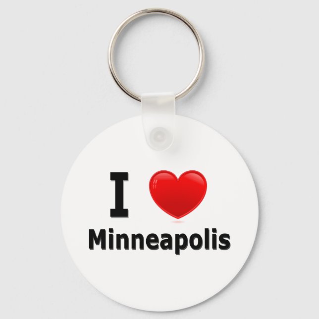 I Liebe Minneapolis Schlüsselanhänger (Vorderseite)