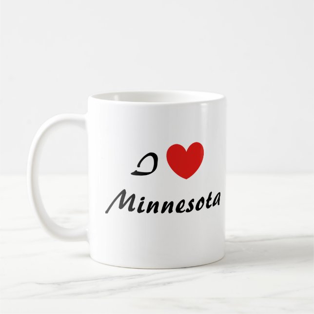 I Liebe Minnesota Herztypografie Kaffeezubereitung Kaffeetasse (Links)
