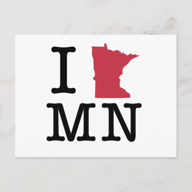I Liebe Minnesota Postkarte (Vorderseite)