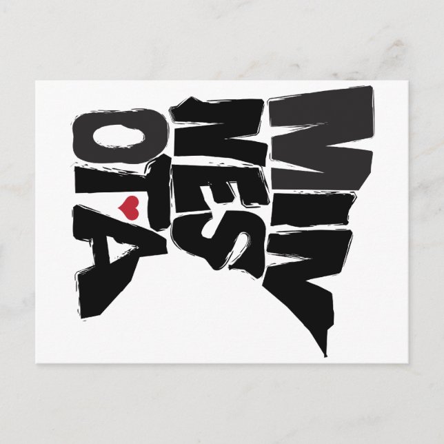 I Liebe Minnesota Staat Karte (Vorderseite)