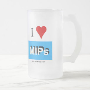 I Liebe MIPs 3 mattierte Tasse aus Glas