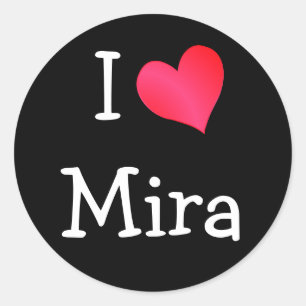 I Liebe Mira Runder Aufkleber