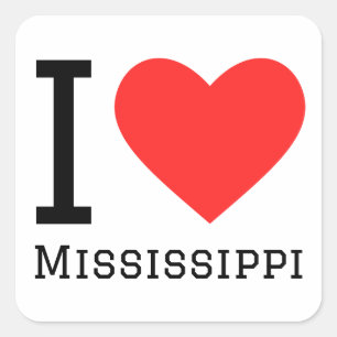 I Liebe Mississippi Quadratischer Aufkleber