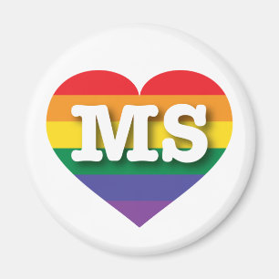 I Liebe Mississippi Rainbow Heart Magnet