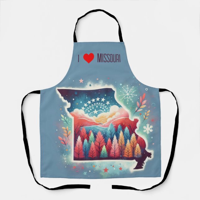 I Liebe Missouri Weihnachten Winter Schürze (Vorderseite)