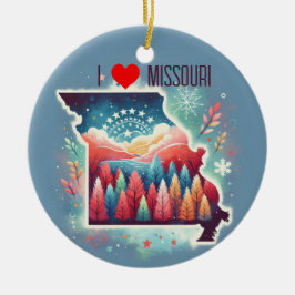 I Liebe Missouri Weihnachtsbaum Keramik Ornament