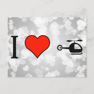 I Liebe mit Hubschrauber fliegen Postkarte