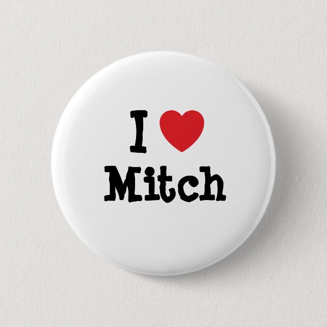 I Liebe Mitch Herz Brauch personalisiert Button (Vorderseite)
