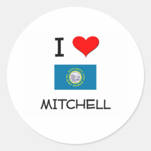 I Liebe Mitchell South Dakota Runder Aufkleber