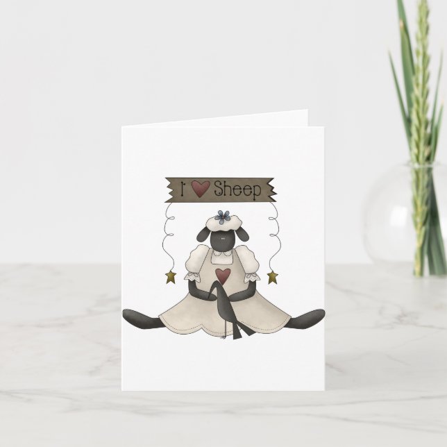 I Liebe Mitteilungskarten Schafe (Vorderseite)