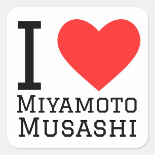 I Liebe miyamoto Musashi Quadratischer Aufkleber