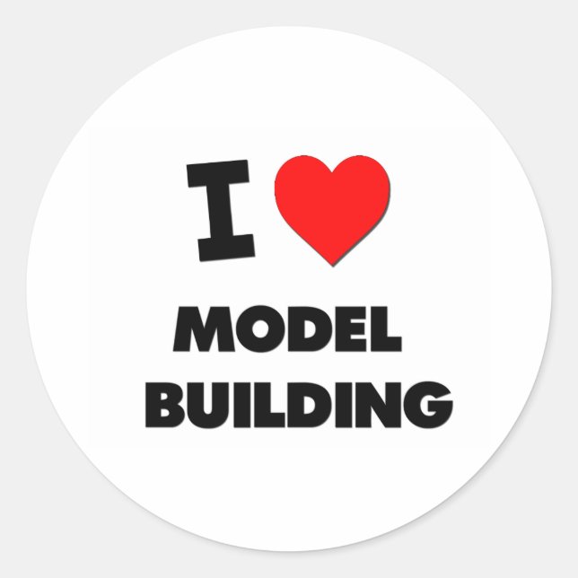 I Liebe Model Gebäude Runder Aufkleber (Vorderseite)