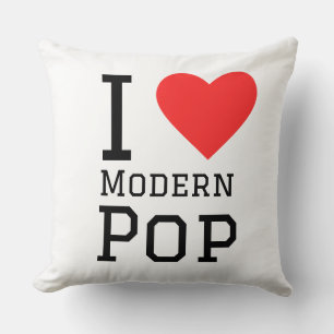 I Liebe moderne Pop-Aufkleber Kissen