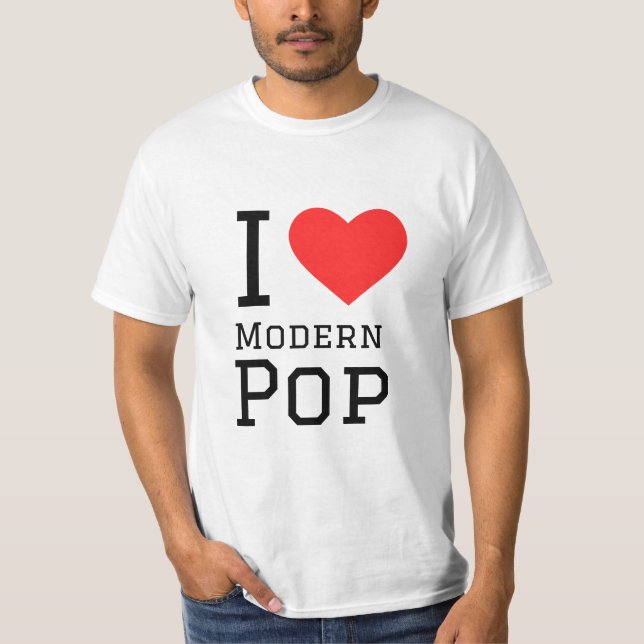 I Liebe moderne Pop-Aufkleber T-Shirt (Vorderseite)