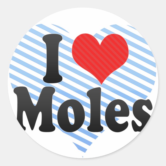 I Liebe Moles Runder Aufkleber (Vorderseite)