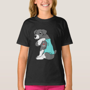 i Liebe Mom tattoo schnauzer lustige Mama Tageshun T-Shirt