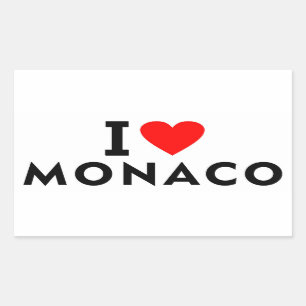 I Liebe Monaco Land wie Herztourismus Rechteckiger Aufkleber