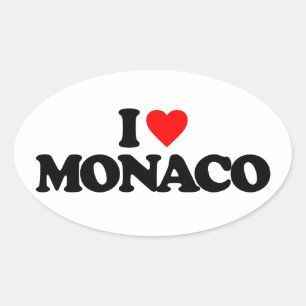 I LIEBE MONACO OVALER AUFKLEBER