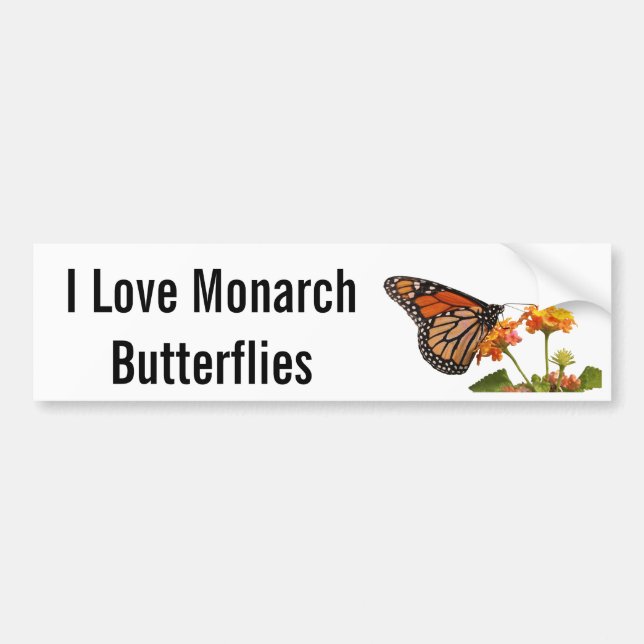 I Liebe-Monarch-Schmetterlinge Autoaufkleber (Vorne)