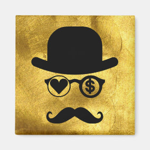 I Liebe Money Magnet Mustache