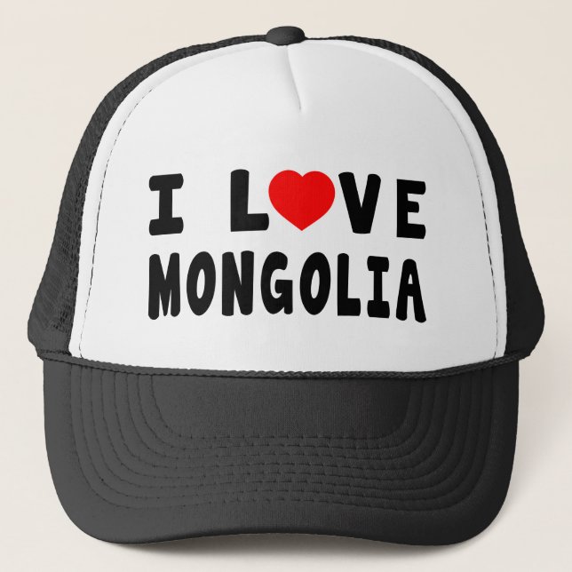 I Liebe Mongolei Truckerkappe (Vorderseite)