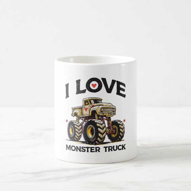 I Liebe Monster Truck Kaffeetasse (Mittel)