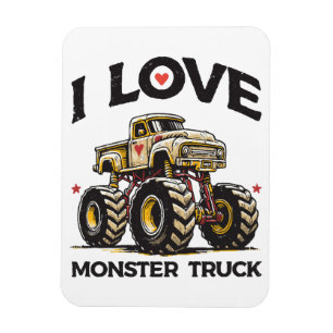 I Liebe Monster Truck Magnet