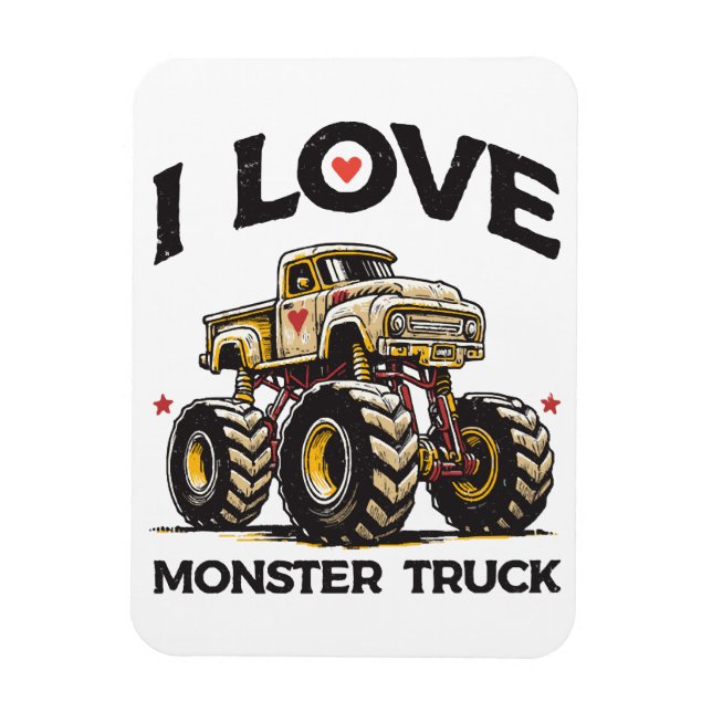 I Liebe Monster Truck Magnet (Vertikal)