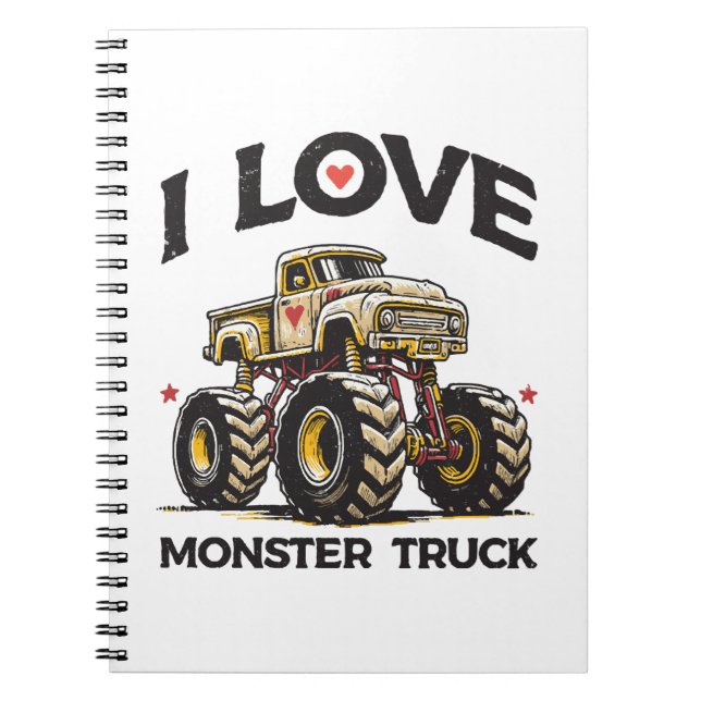 I Liebe Monster Truck Notizblock (Vorderseite)