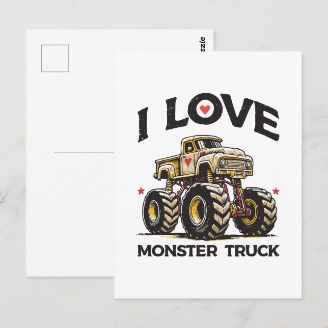 I Liebe Monster Truck Postkarte (Vorne/Hinten)