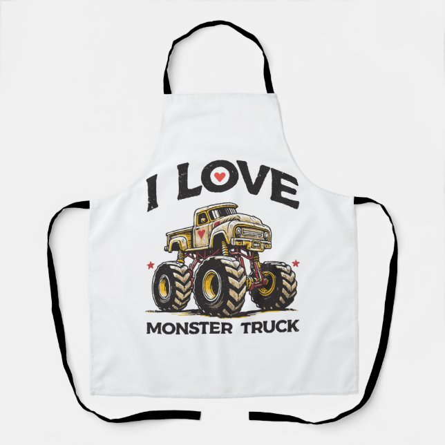 I Liebe Monster Truck Schürze (Vorderseite)
