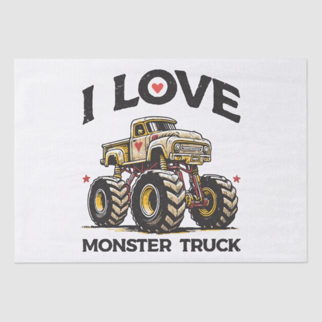 I Liebe Monster Truck Seidenpapier (Vorderseite)