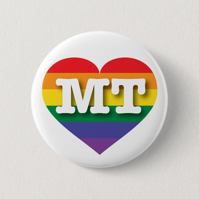 I Liebe Montana Gay Pride Rainbow Heart Button (Vorderseite)