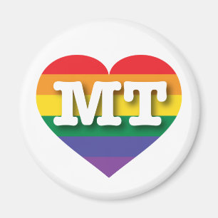 I Liebe Montana Gay Pride Rainbow Heart Magnet
