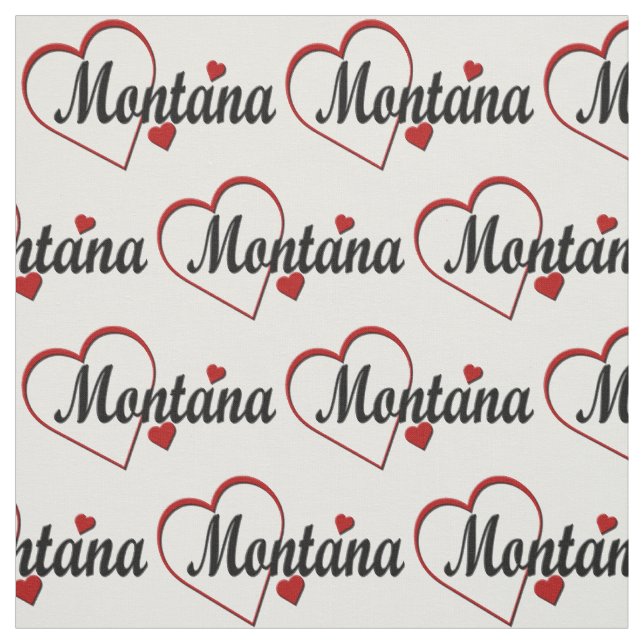 I Liebe Montana Hearts Stoff (Muster)