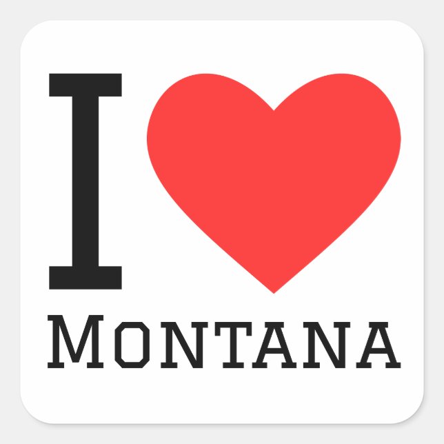 I Liebe Montana Quadratischer Aufkleber (Vorderseite)