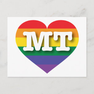 I Liebe Montana Rainbow Heart Postkarte