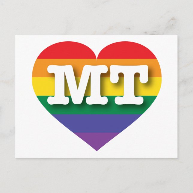 I Liebe Montana Rainbow Heart Postkarte (Vorderseite)