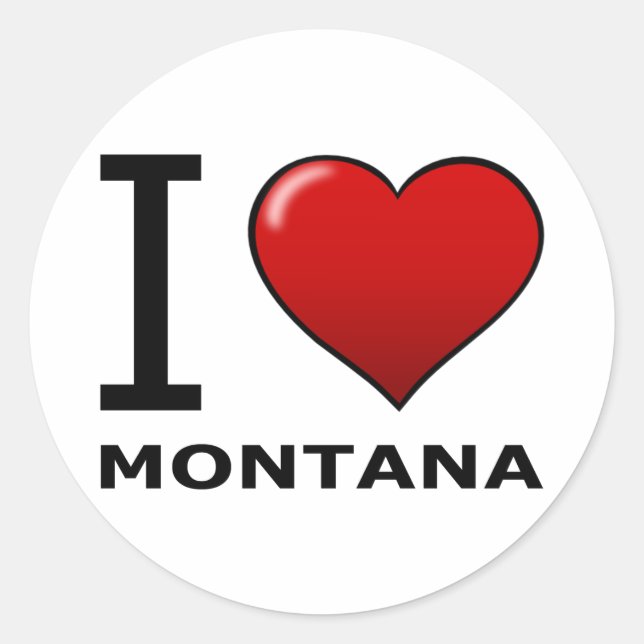 I LIEBE MONTANA RUNDER AUFKLEBER (Vorderseite)