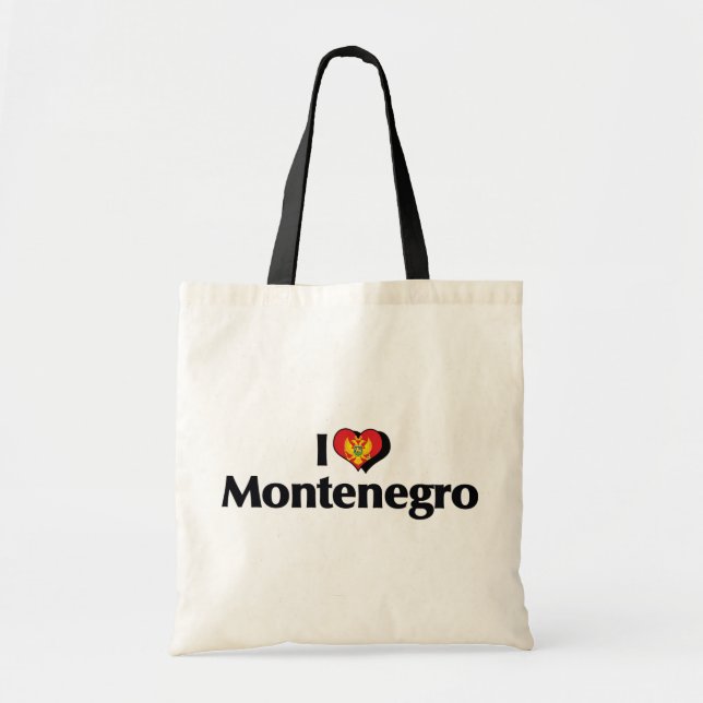 I Liebe Montenegro - Flagge Tragetasche (Vorne)