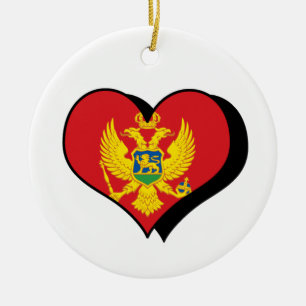 I Liebe Montenegro Flaggenverzierung Keramikornament