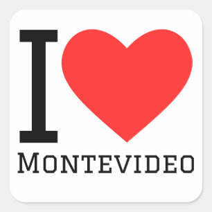 I Liebe Montevideo Quadratischer Aufkleber