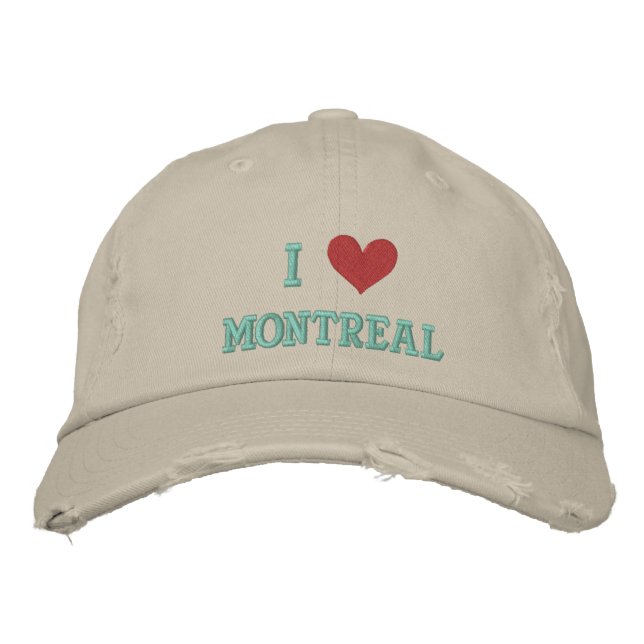 I LIEBE MONTREAL BESTICKTE BASEBALLKAPPE (Vorderseite)