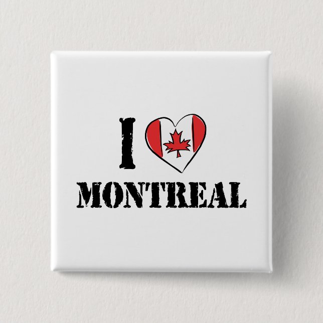 I Liebe Montreal Kanada Button (Vorderseite)