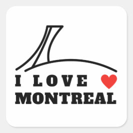 I Liebe Montreal Quadratischer Aufkleber