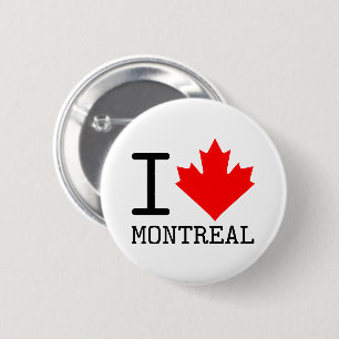 I Liebe Montreal, Quebec Kanada Ahornleaf Button